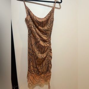 PLT Abstract Print Ruched Dress